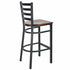 Chivari Ladder Back Bar Stool with Black Frame and Dark Wood Seat BLMBWDW-ZF-KT
