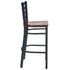 Chivari Ladder Back Bar Stool with Black Frame and Dark Wood Seat BLMBWDW-ZF-KT