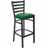 Chivari Ladder Back Bar Stool with Black Frame and Green Vinyl Seat BLMBVGR-ZF-KT