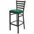 Chivari Ladder Back Bar Stool with Black Frame and Green Vinyl Seat BLMBVGR-ZF-KT