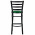 Chivari Ladder Back Bar Stool with Black Frame and Green Vinyl Seat BLMBVGR-ZF-KT