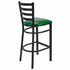 Chivari Ladder Back Bar Stool with Black Frame and Green Vinyl Seat BLMBVGR-ZF-KT