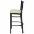 Chivari Ladder Back Bar Stool with Black Frame and Light Green Vinyl Seat BLMBVLGR-ZF-KT