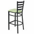 Chivari Ladder Back Bar Stool with Black Frame and Light Green Vinyl Seat BLMBVLGR-ZF-KT