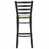 Chivari Ladder Back Bar Stool with Black Frame and Light Green Vinyl Seat BLMBVLGR-ZF-KT