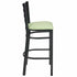 Chivari Ladder Back Bar Stool with Black Frame and Light Green Vinyl Seat BLMBVLGR-ZF-KT