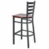 Chivari Ladder Back Bar Stool with Black Frame and Mahogany Wood Seat BLMBWMW-ZF-KT