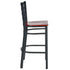 Chivari Ladder Back Bar Stool with Black Frame and Mahogany Wood Seat BLMBWMW-ZF-KT