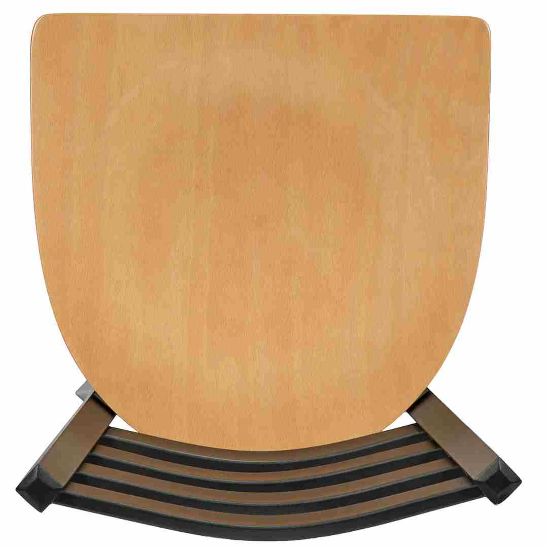 Chivari Ladder Back Bar Stool with Black Frame and Natural Wood Seat BLMBWNW-ZF-KT