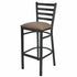 Chivari Ladder Back Bar Stool with Black Frame and Taupe Vinyl Seat BLMBVTP-ZF-KT