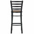Chivari Ladder Back Bar Stool with Black Frame and Taupe Vinyl Seat BLMBVTP-ZF-KT