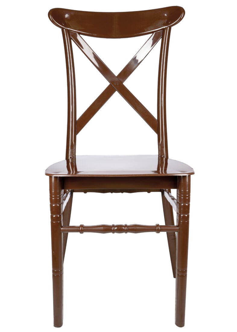 Chivari Brown BasicResin™ Cross Back Chair CXPBR-v22-SG-T