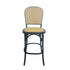 Chivari Black Natural Bent Cane Wood Barstool with Natural Back and Rattan Seat BBCWBN-ZG-T