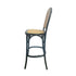 Chivari Black Natural Bent Cane Wood Barstool with Natural Back and Rattan Seat BBCWBN-ZG-T