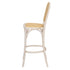 Chivari White Distressed Natural Bent Cane Wood Barstool with Rattan Seat BBCWWDN-ZG-T