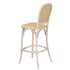 Chivari White Distressed Natural Bent Cane Wood Barstool with Rattan Seat BBCWWDN-ZG-T