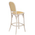 Chivari White Distressed Natural Bent Cane Wood Barstool with Rattan Seat BBCWWDN-ZG-T
