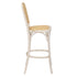 Chivari White Distressed Natural Bent Cane Wood Barstool with Rattan Seat BBCWWDN-ZG-T
