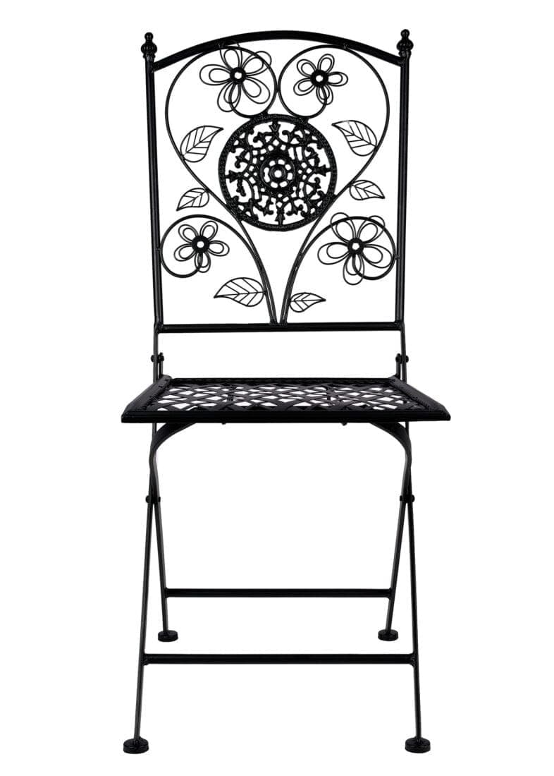 Chivari Barcelona Bistro Set in Rustic Matte Black includes 28" Table and 4 Chairs BBMB-KT-AX