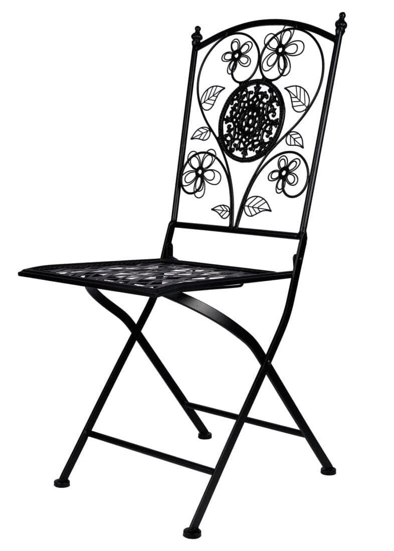 Chivari Barcelona Bistro Set in Rustic Matte Black includes 28" Table and 4 Chairs BBMB-KT-AX