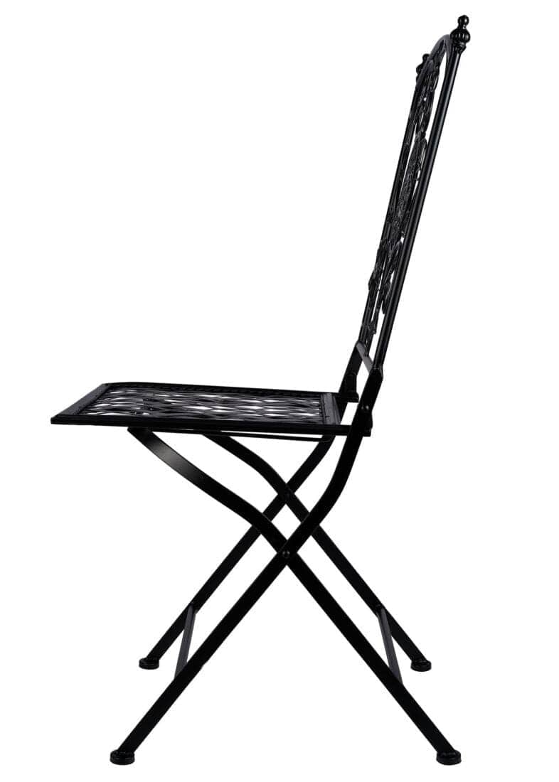 Chivari Barcelona Bistro Set in Rustic Matte Black includes 28" Table and 4 Chairs BBMB-KT-AX
