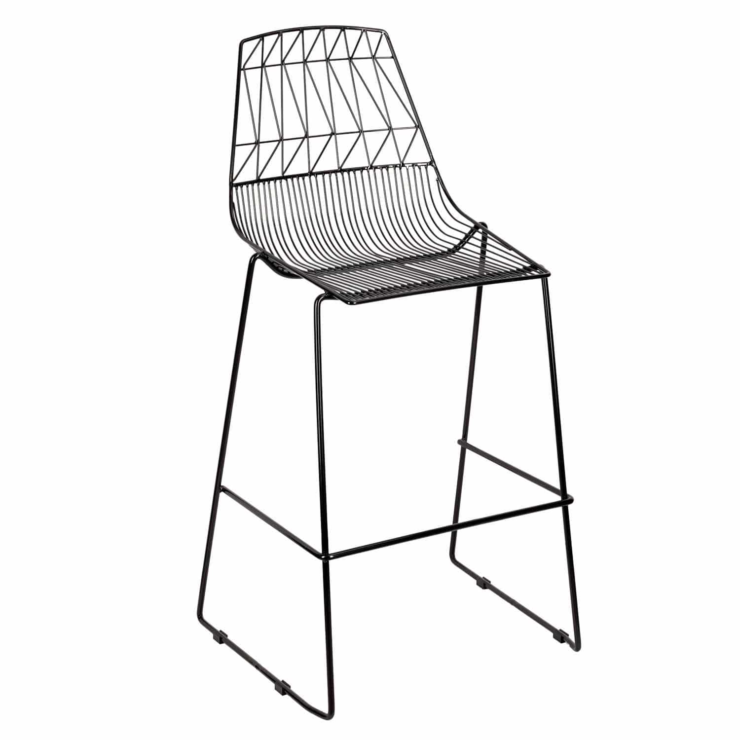 Chivari Black 30" Benton Wire Bar Stool Steel Frame BBMB-WR-AX