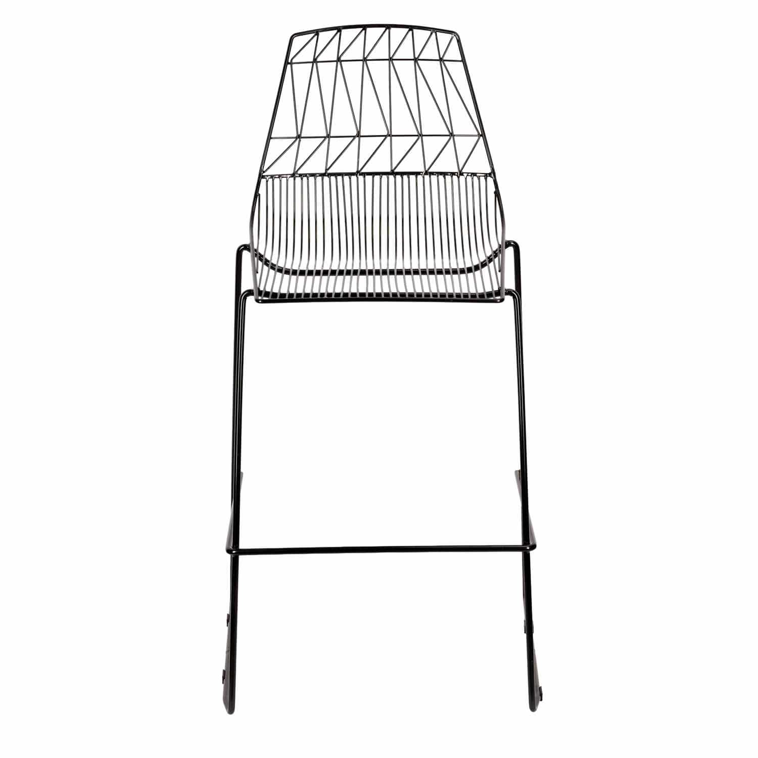 Chivari Black 30" Benton Wire Bar Stool Steel Frame BBMB-WR-AX