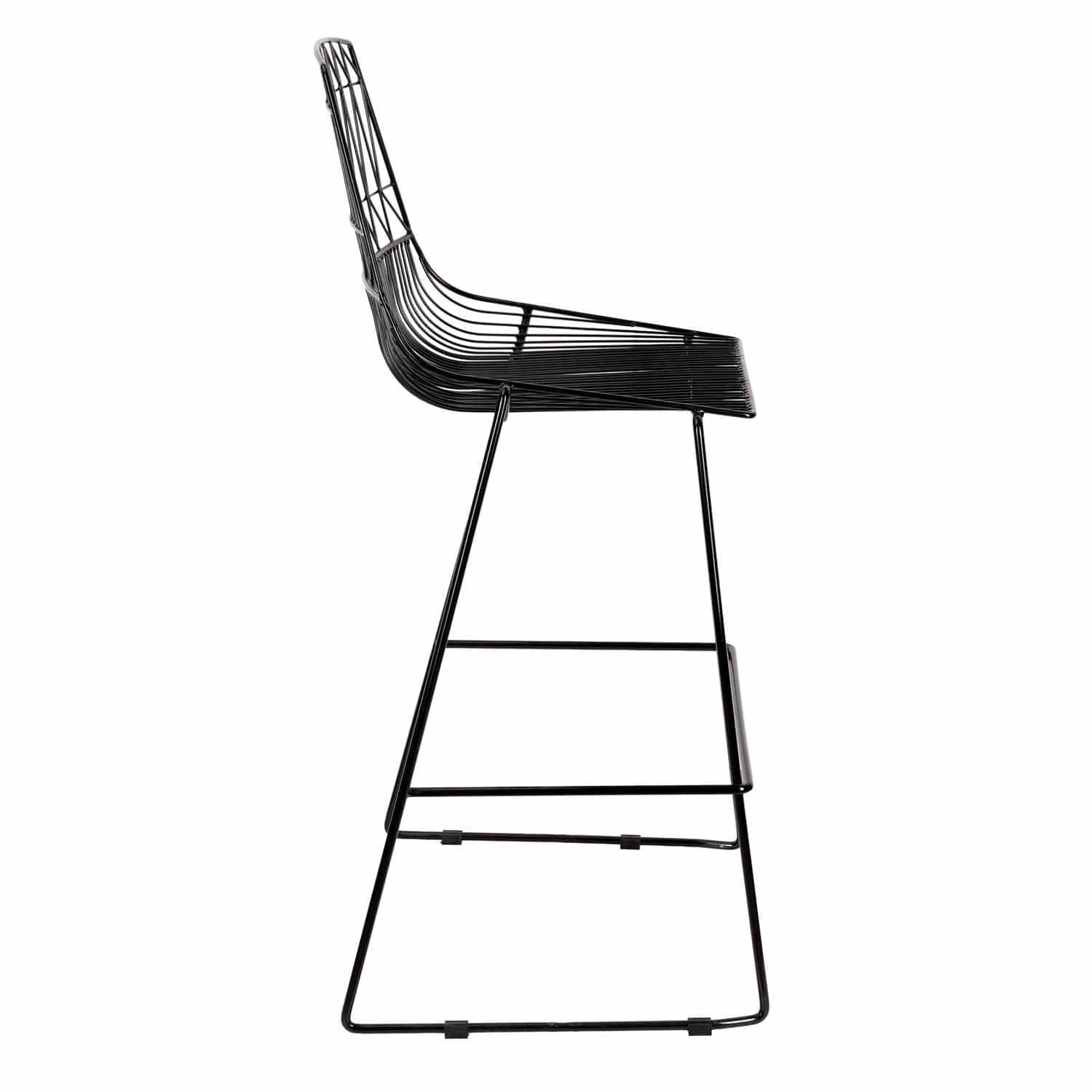 Chivari Black 30" Benton Wire Bar Stool Steel Frame BBMB-WR-AX