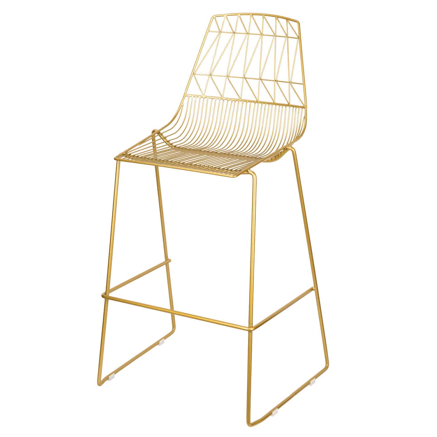Chivari Gold 30" Benton Wire Bar Stool Steel Frame BBMG-WR-AX