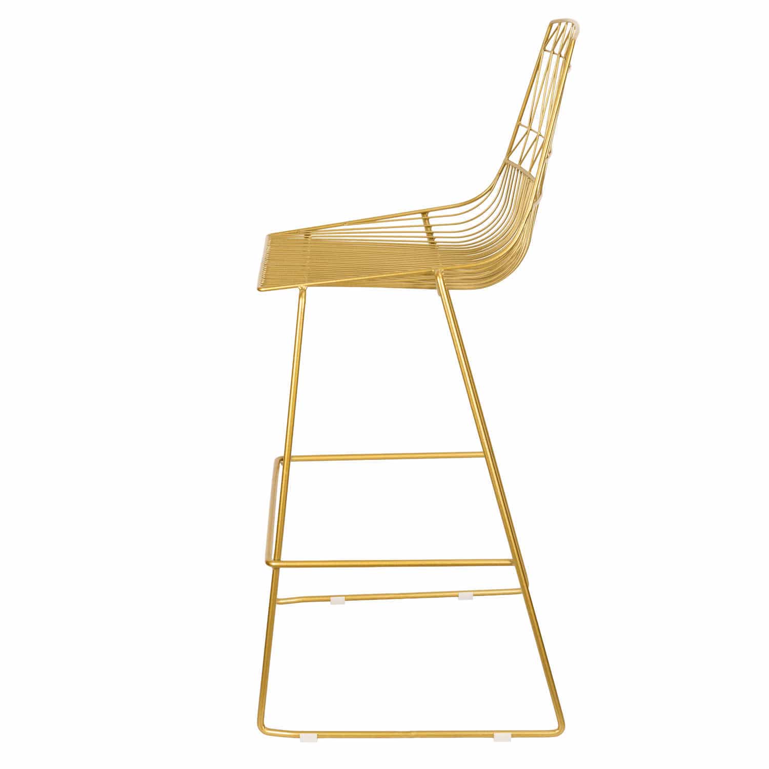 Chivari Gold 30" Benton Wire Bar Stool Steel Frame BBMG-WR-AX