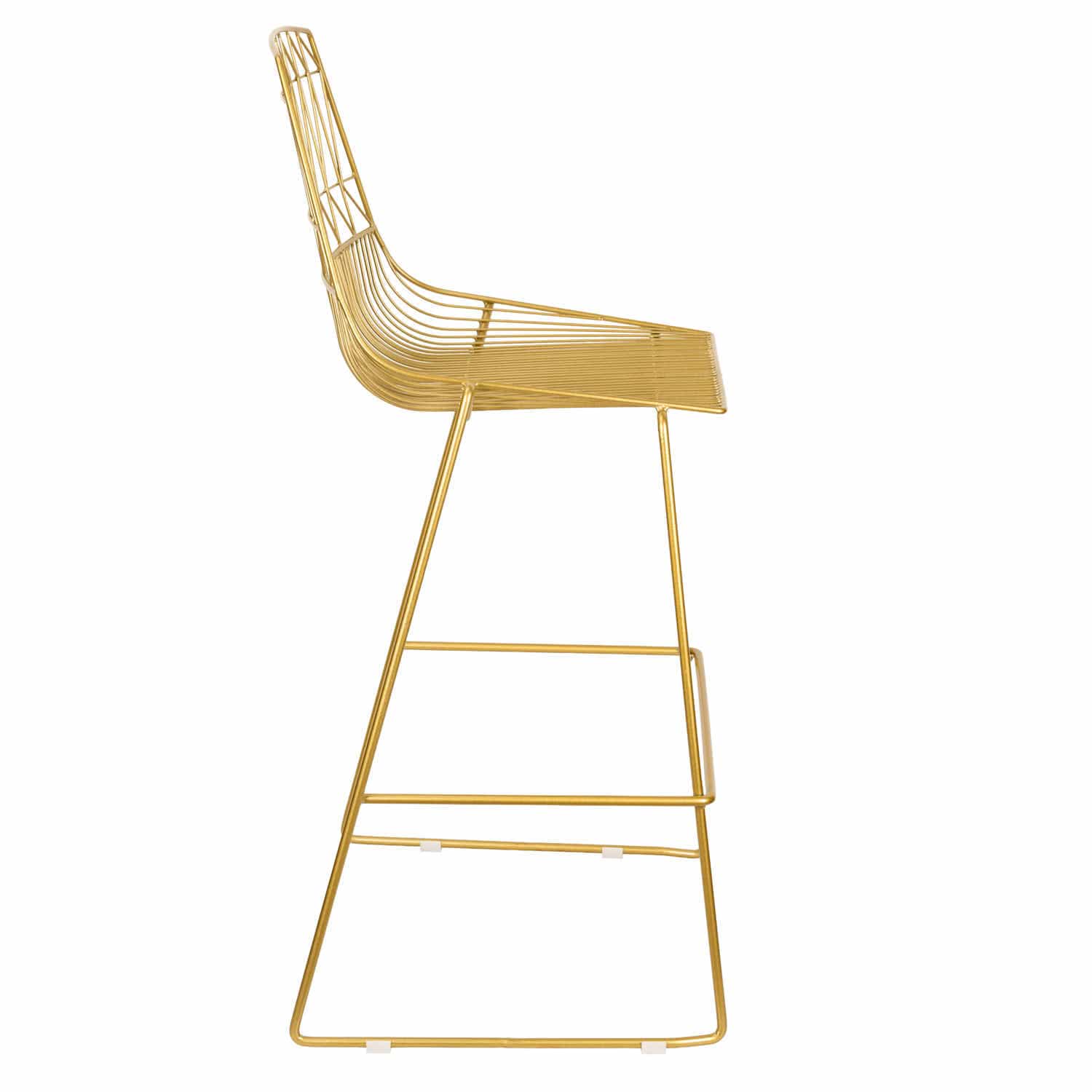 Chivari Gold 30" Benton Wire Bar Stool Steel Frame BBMG-WR-AX