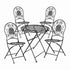 Chivari Barcelona Bistro Set in Rustic Matte Black includes 28" Table and 4 Round Chairs BBMRB-KT-AX