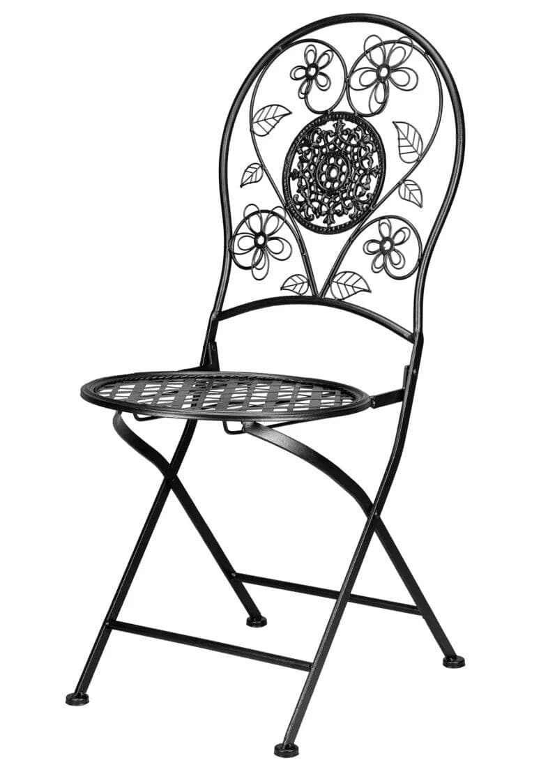Chivari Barcelona Bistro Set in Rustic Matte Black includes 28" Table and 4 Round Chairs BBMRB-KT-AX