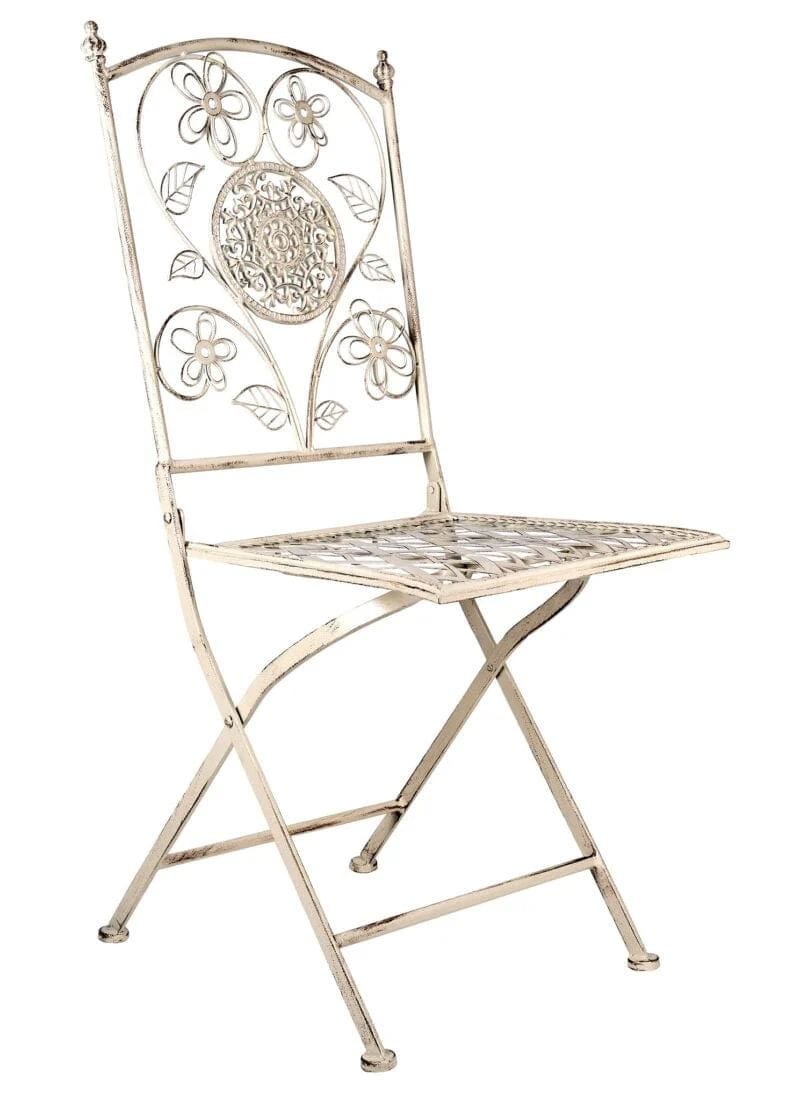 Chivari Barcelona Bistro Set in Antique White includes 28" Table and 4 Chairs BBMW-KT-AX