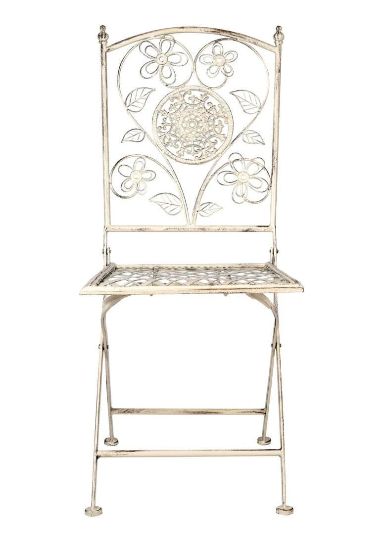 Chivari Barcelona Bistro Set in Antique White includes 28" Table and 4 Chairs BBMW-KT-AX