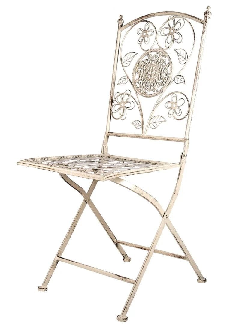 Chivari Barcelona Bistro Set in Antique White includes 28" Table and 4 Chairs BBMW-KT-AX