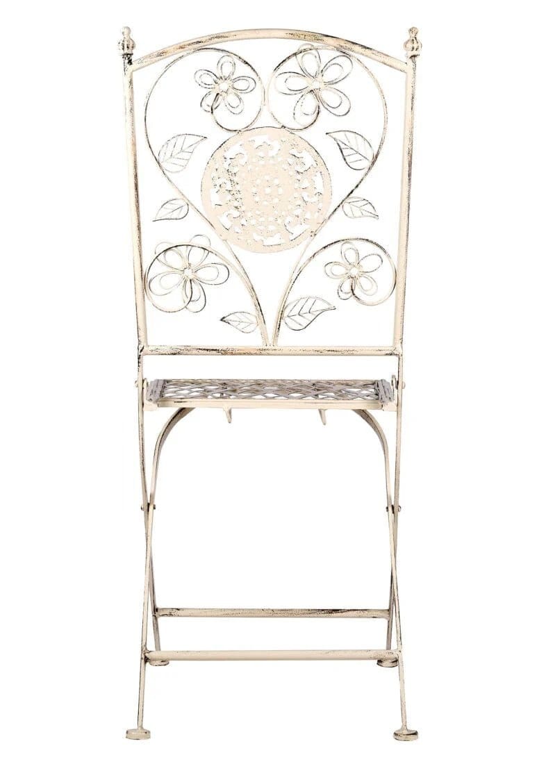 Chivari Barcelona Bistro Set in Antique White includes 28" Table and 4 Chairs BBMW-KT-AX