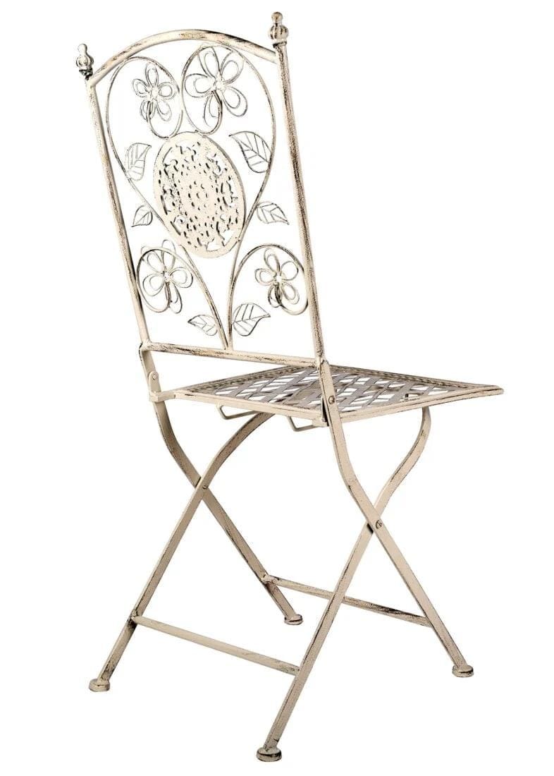 Chivari Barcelona Bistro Set in Antique White includes 28" Table and 4 Chairs BBMW-KT-AX