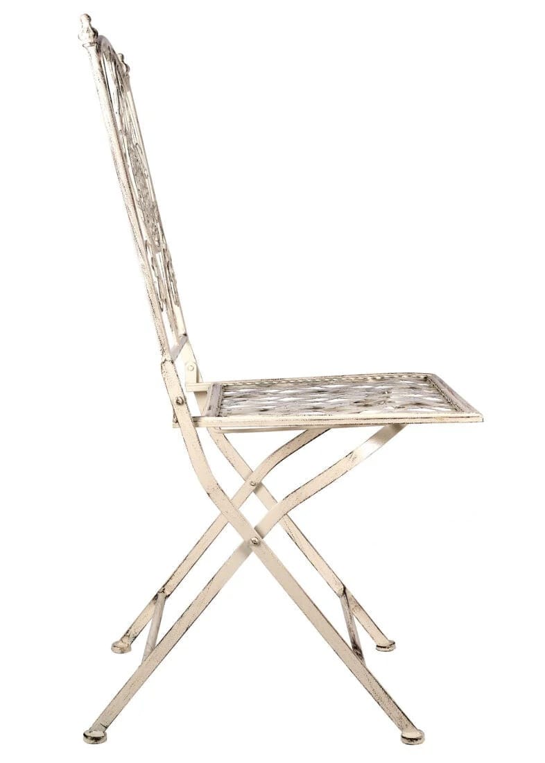 Chivari Barcelona Bistro Set in Antique White includes 28" Table and 4 Chairs BBMW-KT-AX