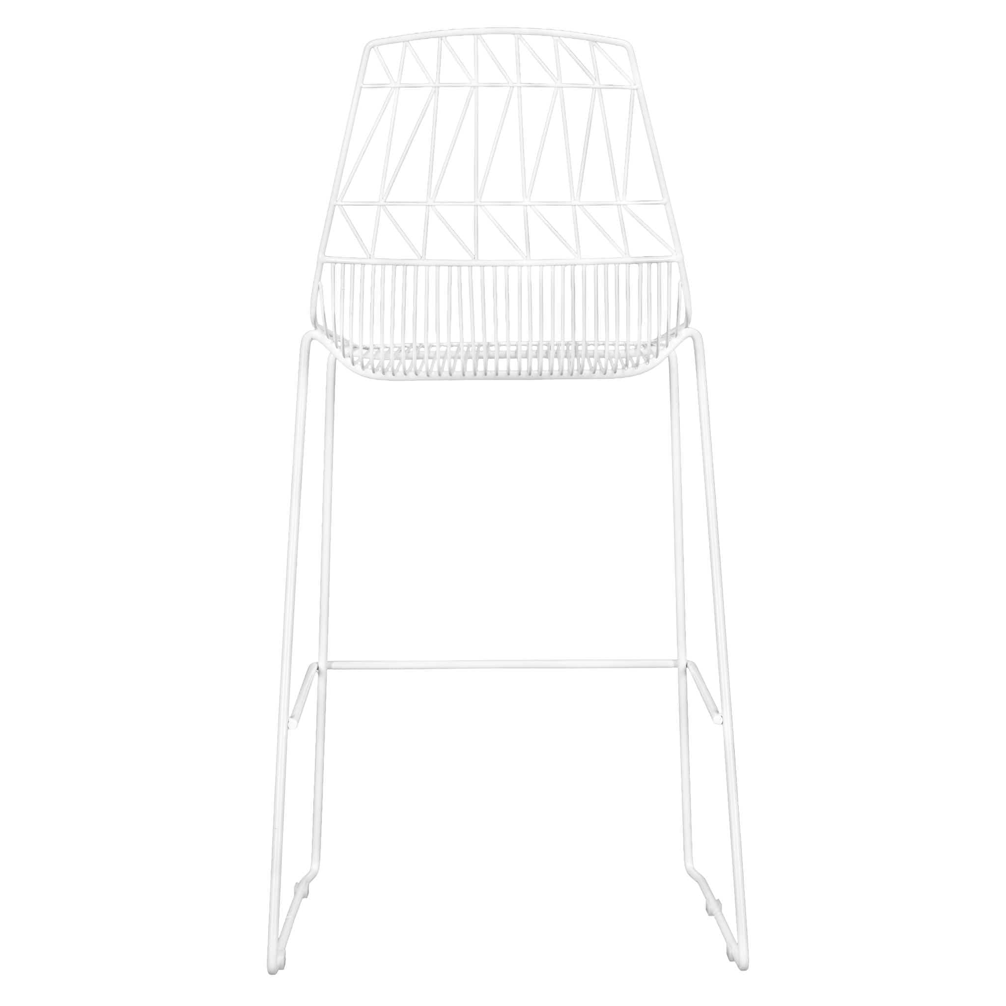 Chivari White 30" Benton Wire Bar Stool Steel Frame BBMW-WR-AX