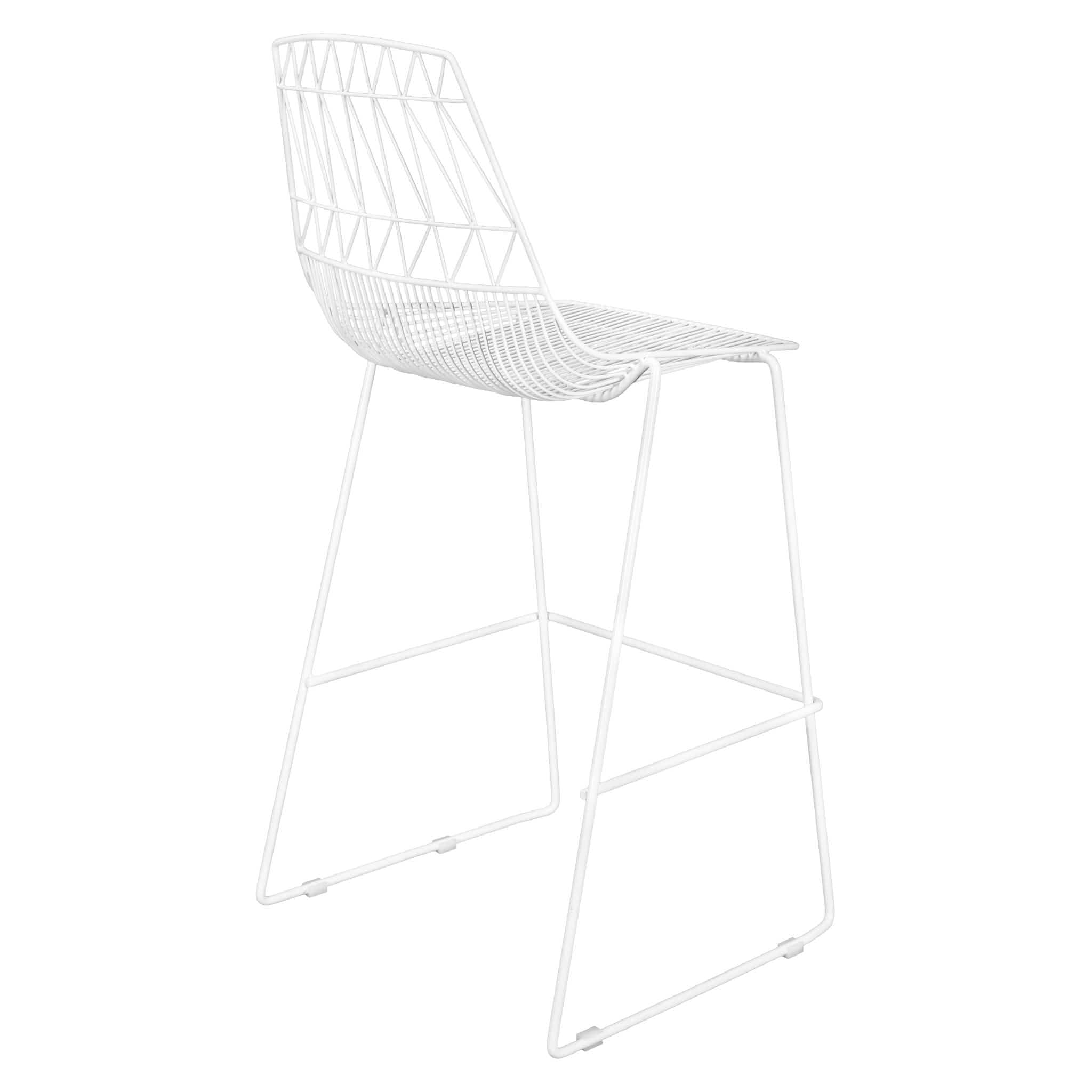 Chivari White 30" Benton Wire Bar Stool Steel Frame BBMW-WR-AX