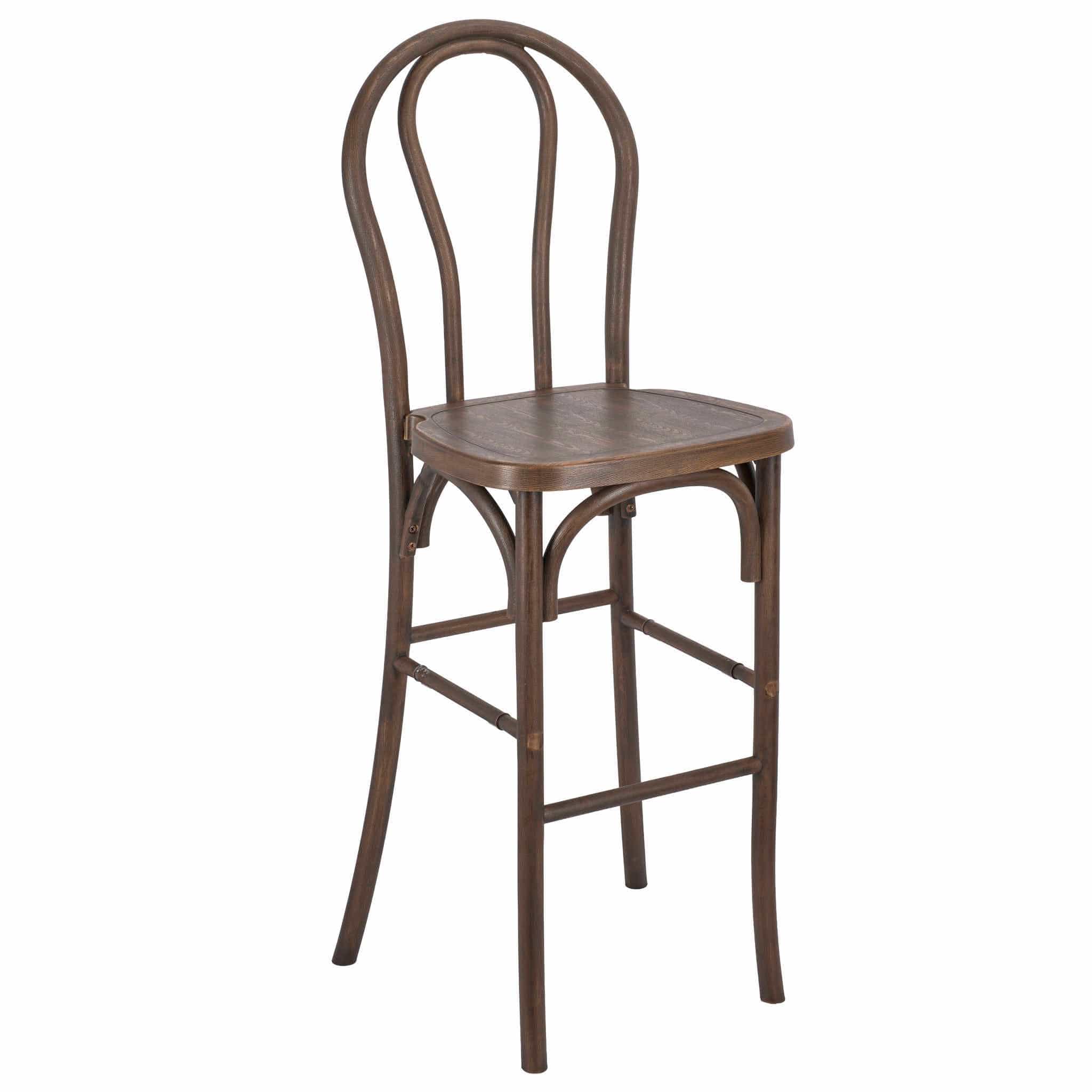 Chivari Fruitwood Resin Steel Skeleton™  Bentwood Barstool  - 2 Pack - Some Assembly Required BBRF-KD-ST-AX-2