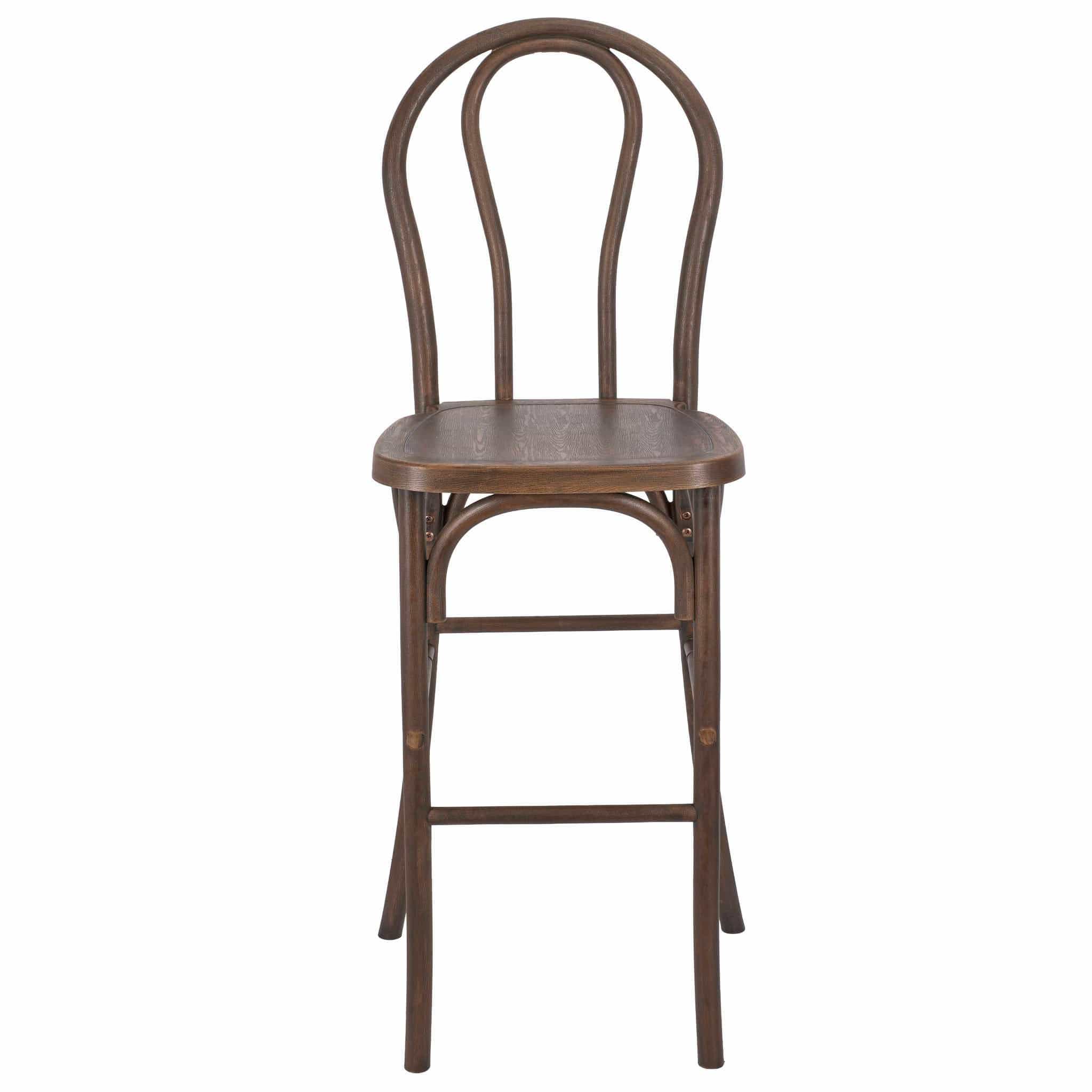 Chivari Fruitwood Resin Steel Skeleton™  Bentwood Barstool  - 2 Pack - Some Assembly Required BBRF-KD-ST-AX-2