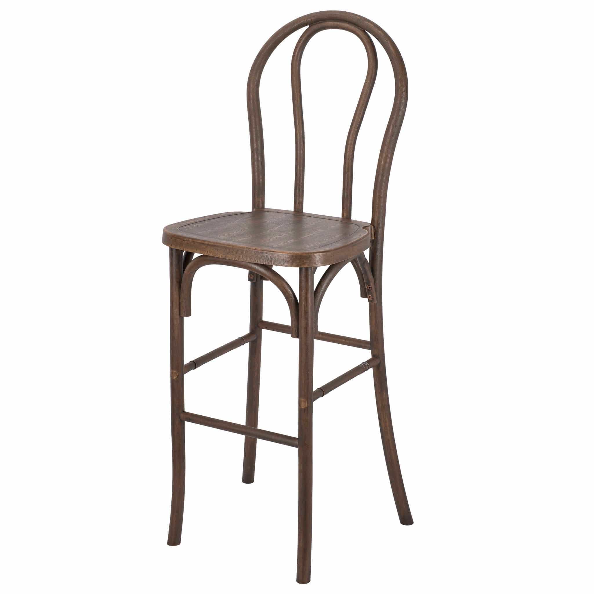 Chivari Fruitwood Resin Steel Skeleton™  Bentwood Barstool  - 2 Pack - Some Assembly Required BBRF-KD-ST-AX-2