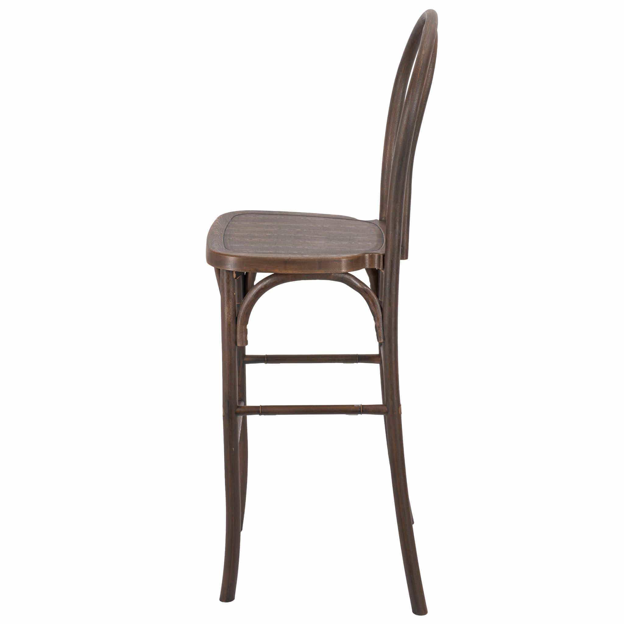 Chivari Fruitwood Resin Steel Skeleton™  Bentwood Barstool  - 2 Pack - Some Assembly Required BBRF-KD-ST-AX-2