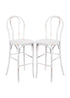 Chivari White Distressed Resin Steel Skeleton™ Bentwood Barstool - 2 Pack - Some Assembly Required BBRWD-KD-ST-AX-2