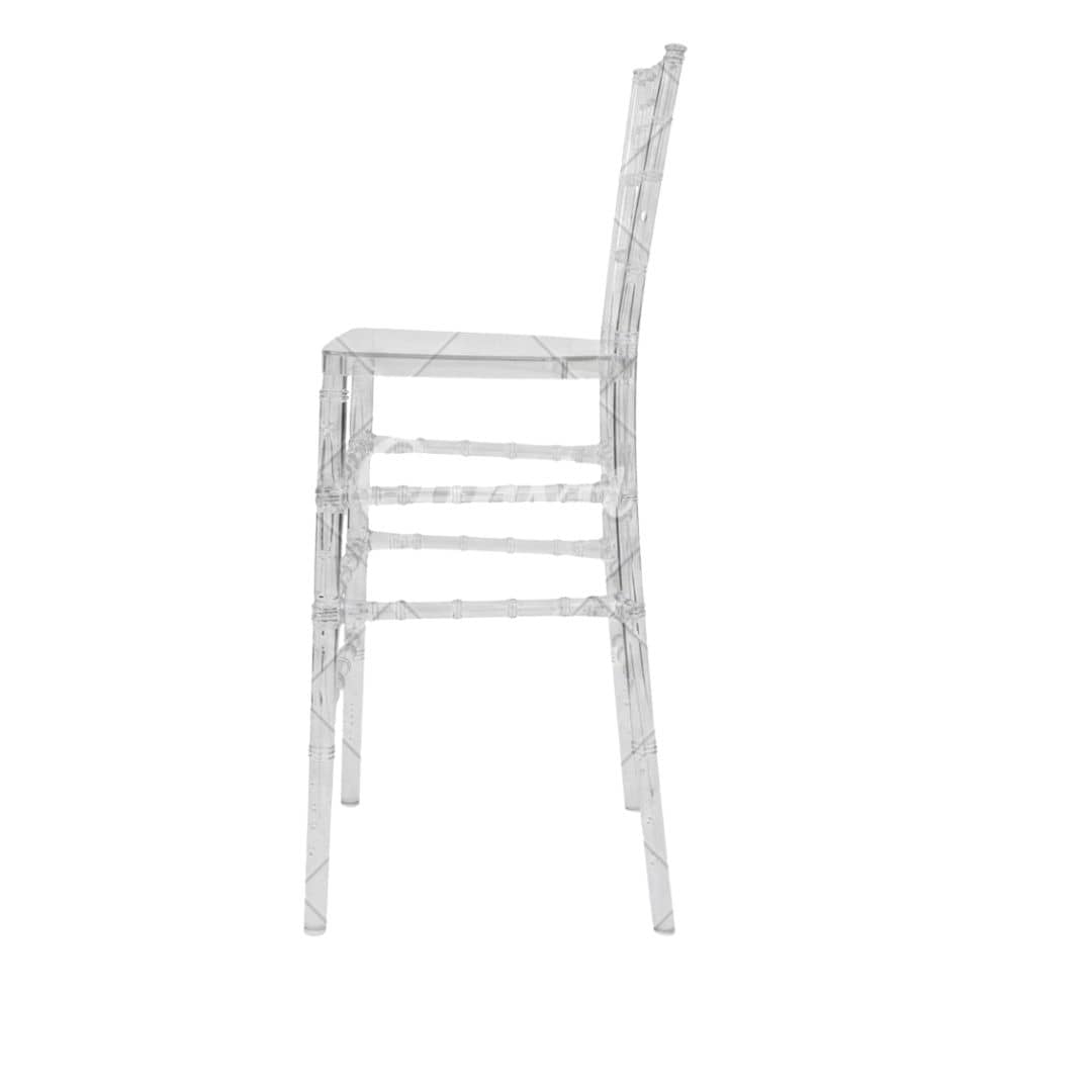 Chivari Clear Resin ProClear™ Chiavari  30" Standard Bar Height Bar Stool  - 4 Pack - Some Assembly Required BCRC-U-ZG-T-4