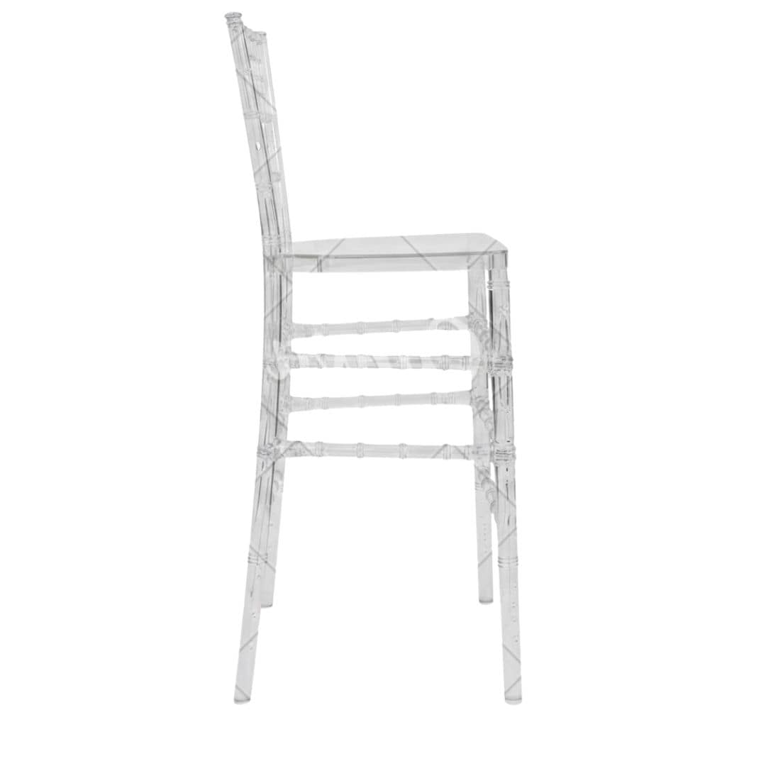 Chivari Clear Resin ProClear™ Chiavari  30" Standard Bar Height Bar Stool  - 4 Pack - Some Assembly Required BCRC-U-ZG-T-4