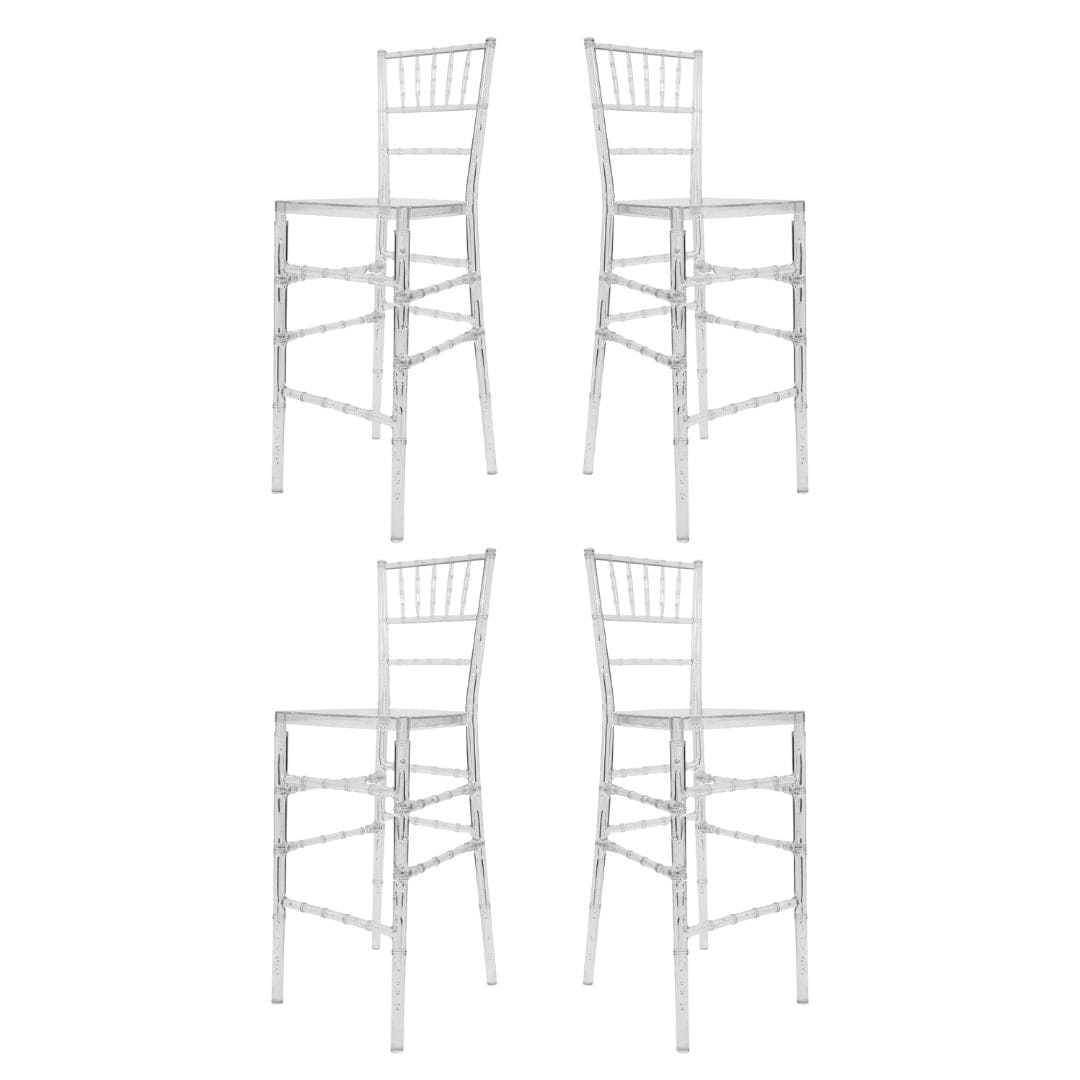 Chivari Clear Resin ProClear™ Chiavari Barstool - 4 Pack - Some Assembly Required BCRC-U-ZG-T-4