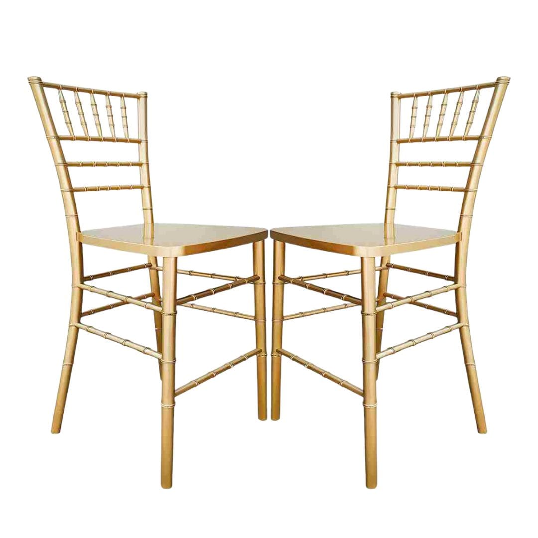 Chivari Bullion Gold Resin Steel Skeleton™ Chiavari Barstool - 2 Pack - Some Assembly Required BCRG-KD-ST-AX-2